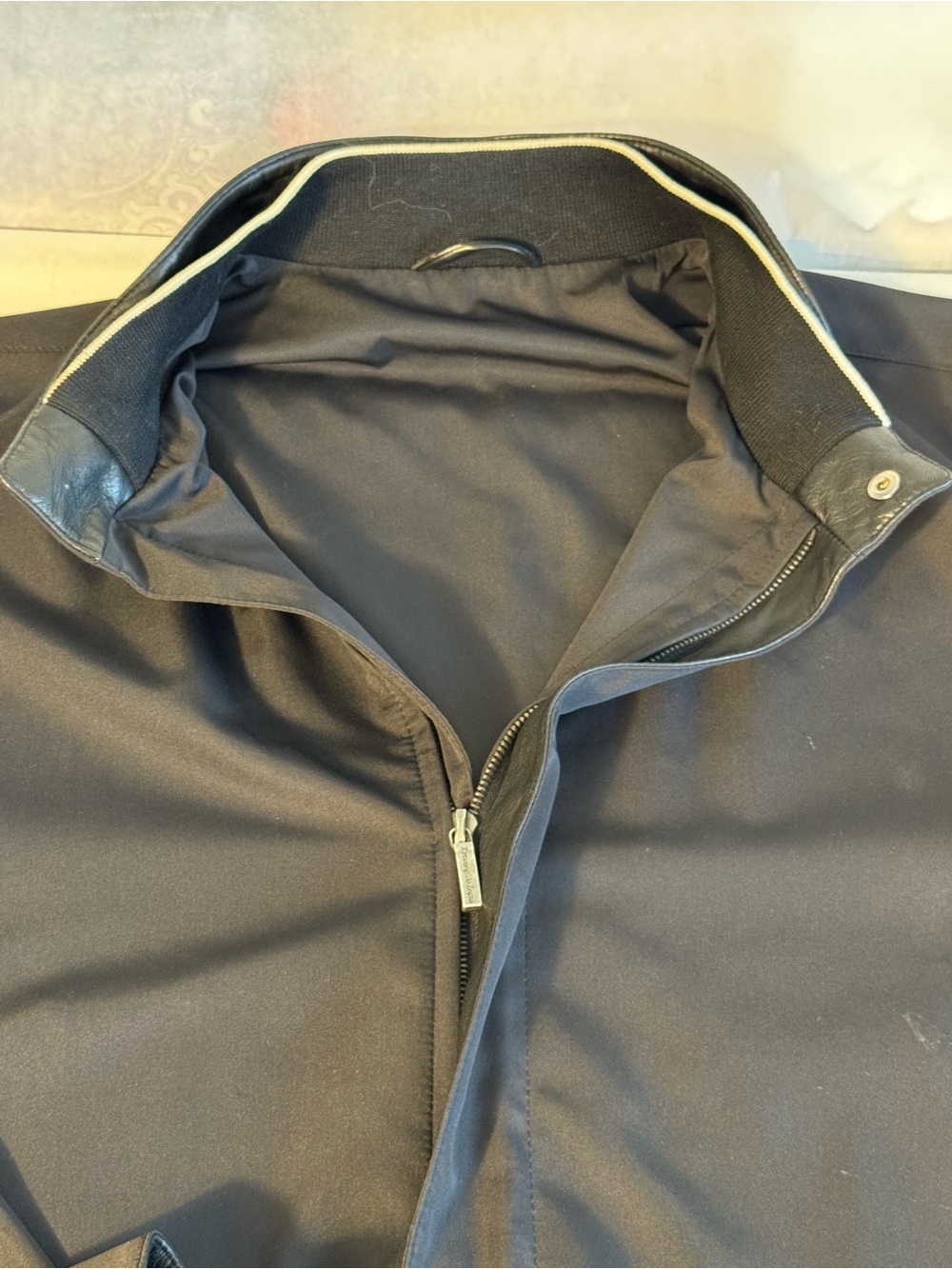 Ermenegildo Zegna Black Italian Rain-coat-jacket Mens Size 58 Luxury Minimalist